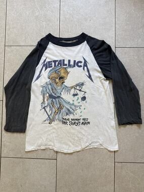 Vintage 1988 Metallica Pushhead Long Sleeve Raglan Shirt And Justice For All Era